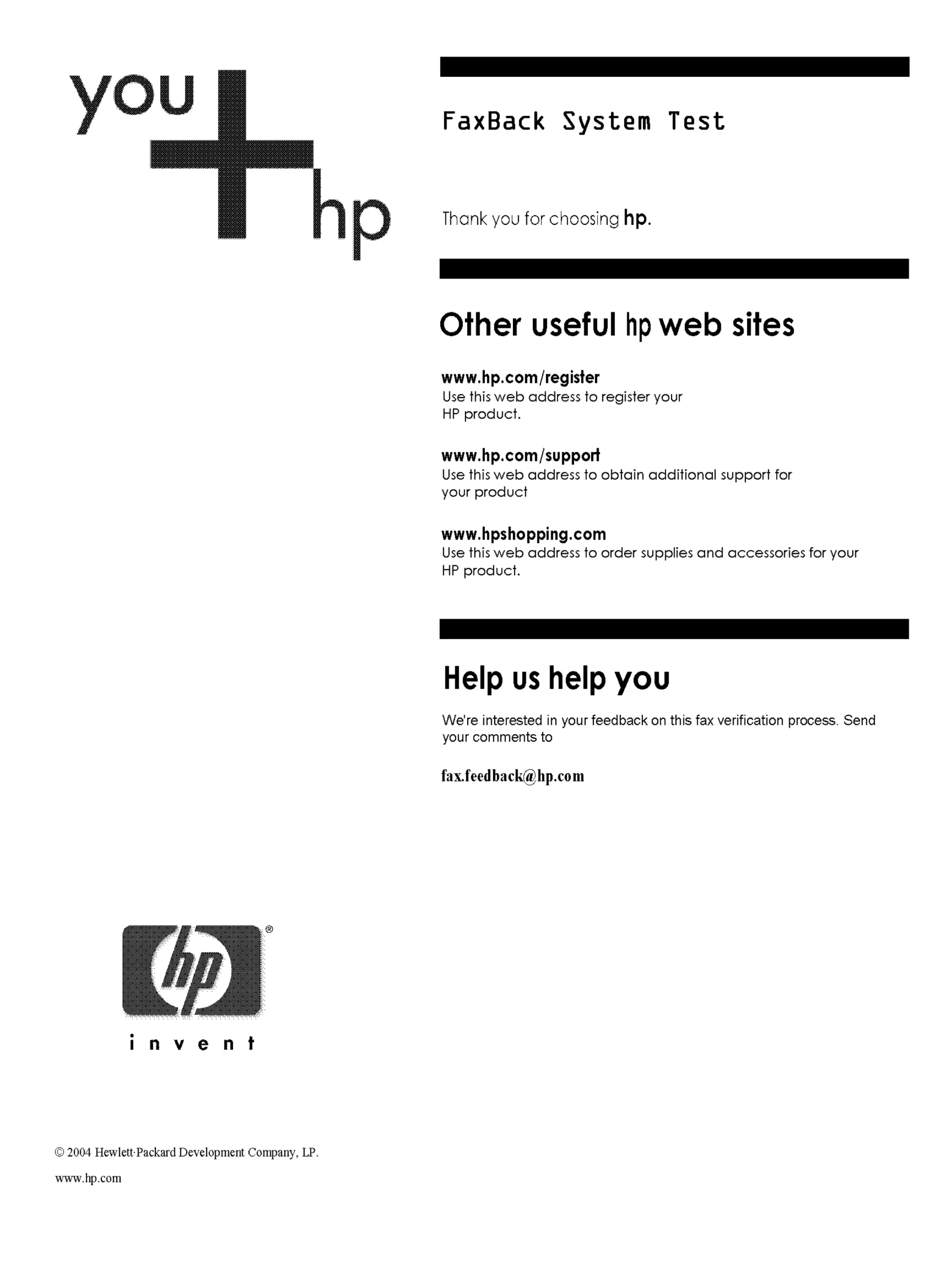 Resultado de prueba de fax HP