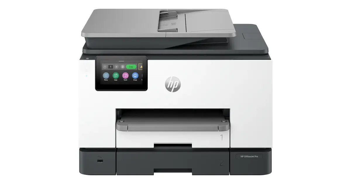 HP OfficeJet Pro 9135e all-in-one printer, front view