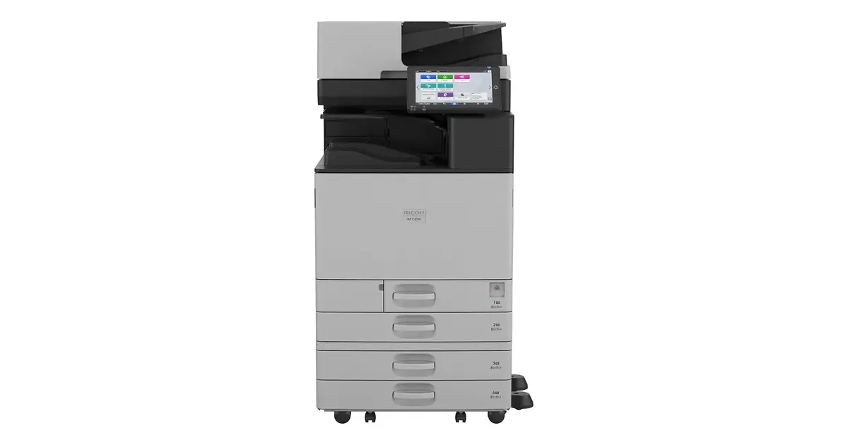 Ricoh IM C3010 color multifunction printer, front view