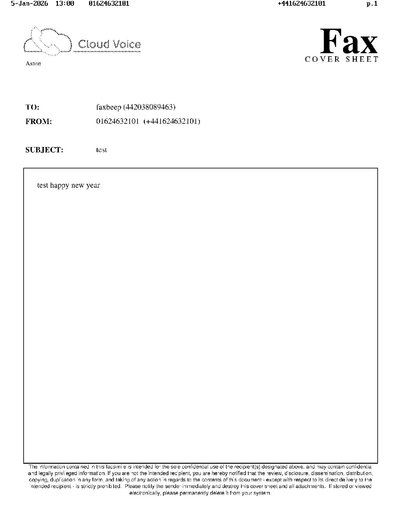 Fax from +4416*****101